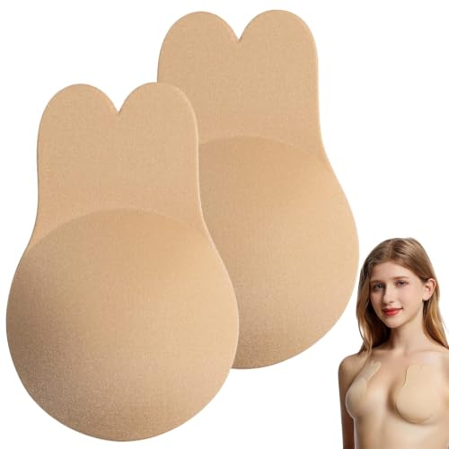 Hshenjhu Sujetador Adhesivas Push Up, Sujetador Sin Tirantes Silicona (C/D) | Copas de Reutilizable, Pezoneras, Sticky Bra Invisible para Vestido Boda Vestidos sin Tirantes, Escote y Espalda Descubierta