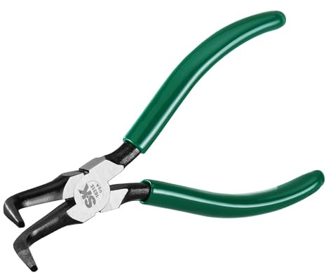 SK Tools USA 6-Inch Bent Chain Nose Pliers, Long Needle Nose Pliers, High Carbon Steel, Anti-Slip Padded Handle for Comfortable Grip