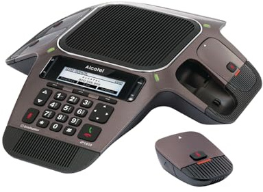 ALCATEL Conference IP1850 – SIP Hög ljudkvalitet – 4 mobila DECT-mikrofoner – USB-port – handsfree-funktion – 3 SIP-konton – display med bakgrundsbelysning – telefonbok – PoE – hemmakontor