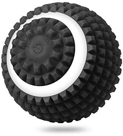 Slimfone Yoga Vibrierender Massageball 4 Gang Yoga Ball mit Starker Intensität für Muskelspannung und Schmerzlinderung, Massage für Bein Rücken Plantar, Wiederaufladbar mit USB (Black)