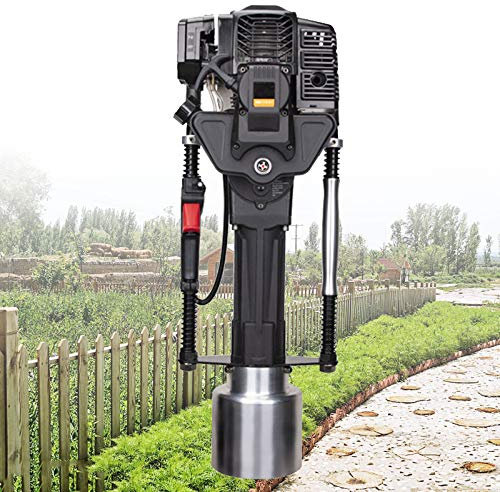 LXYYSG Battipalo Motore 2 Tempi per Recinti e Compattazione Terreno, Diametro Massimo di Utilizzo 15cm, Impugnatura Antivibrante per Alleviare la Fatica, Funzione Super Impatto