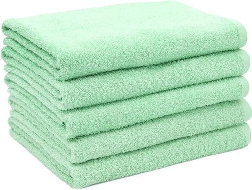 ZOLLNER Duschtücher 5er-Set 80% Baumwolle, 20% Polyester, 70x140 cm, Mint