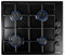 PremierTech Piano Cottura a Gas 4 fuochi 60cm Nero, con ugelli Metano e Gpl, PC604BE