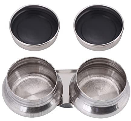 Ölfarbe Palette Tasse, Edelstahl Doppelschöpflöffel mit Deckel Palettenbecher Paletten Becher Doppelpalettenbecher Mischpalette Nasspalette Ölfarben Zubehör Zeichenbrett Palletten für Aquarell Gouache