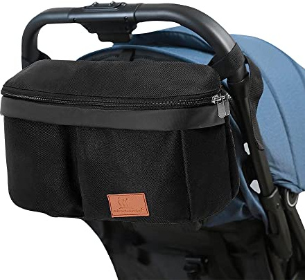 Miracle Baby Bolsa Organizadora de Cochecitos para Mamá,Bolsa Carrito Bebe Súper Liviana, Multifuncional de Gran Capacidad para Almacenar (Negro-2)