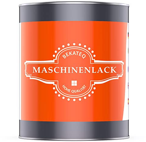 BEKATEQ Maschinenlack 1l in Fella orange seidenglänzend innen und aussen - Traktorfarbe, Schlepperlack, Metallschutzlack mit Rostschutz für Baumaschinen und Landmaschinen LS-300