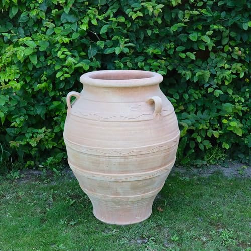 Palatina Werkstatt Terracotta Amphore Cassia 80cm - 100% handgefertigtes Unikat aus Griechenland - Verzaubern Sie Ihren Garten oder Terrasse in eine grüne Oase