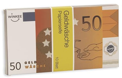 Winkee - Geldwäsche Seife | Die etwas andere Handseife | Händewaschen mit Geldschein aus Seife | Hauchdünne Handseife für Männer und Frauen | Geldseife | Geschenk zum Geburtstag, Weihnachten