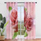 Hiseng Schiebegardinen Voile Vorhang Gardinen 2er Set, Rose Blume Druck Sheer Schiebevorhänge Lichtdurchlässig Flächenvorhänge für Wohnzimmer Schlafzimmer Fensterschal (132x182cm,Rosa elegant)