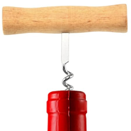 T-Shaped Corkscrew | T Shape Manual Wine Opener - Stainless Steel Professional Portable Easy Screw-in and Pull Cork Novelty Fun Corkscrew for Man and Women