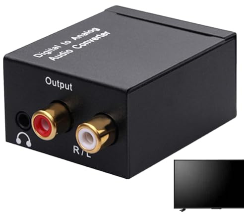 Convertidor de audio digital a analógico,Convertidor óptico, Amplificador convertidor de señal coaxial de fibra óptica a convertidor de audio R/L, Jack de 3,5 mm, audio digital coaxial