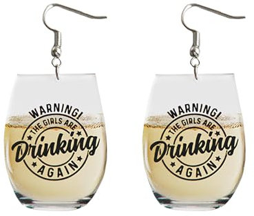 Lekfull ölmugg, ölflaska, vinglas akryl dinglande örhängen – rolig festkostym smycken – bartendergåva, Medium, Akryl, Ingen ädelsten