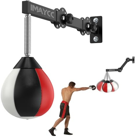IMAYCC Speed Bag Boxing, Wall Mount Height Adjustable & Fold Speed Balls, Reflex Bag, Stress Relief Boxing Equipment Gifts for Men, Adults Teens and Kids,Fits Home Gym Workout