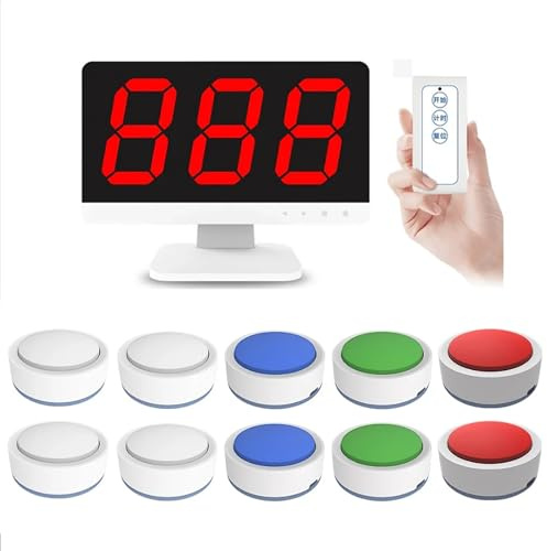 Answer Buzzer Button, Wireless Quiz Game Buzzer, Knowledge Quiz Button, 3 Answering Modes, Suitable for School Competitions, Home Games