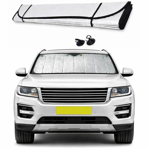 Protezione Parasole per Auto 140×70 cm – Parasole Interno Pieghevole con Rivestimento Riflettente Argento