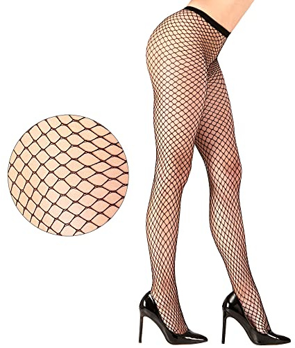 W WIDMANN MILANO Party Fashion - Collants résille à grosses mailles, noirs, collants pour femmes
