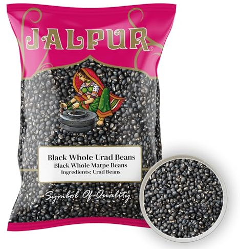JALPUR MILLERS Black Whole Matpe (Black Urad Dal) 100g –Whole Black Lentils Packed with High Nutritional Value – Rich in Protein, Fibre & Iron–Ideal for Traditional Indian Dishes & Healthy Cooking