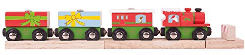 Bigjigs Rail Christmas Train - Other Major Wooden Rail Brands are Compatible