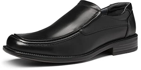 Bruno Marc Men's Leather Lined Square Toe Dress Loafers Shoes,Size 9,Black,GOLDMAN-02