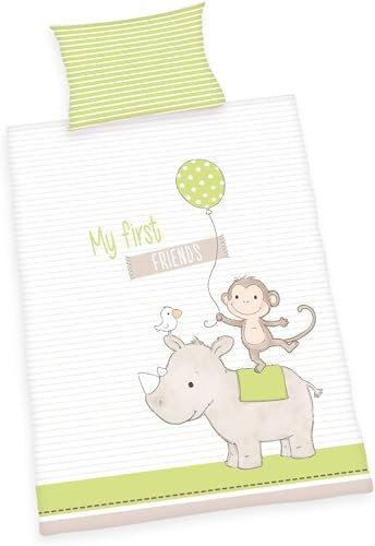 Herding babybest Bettwäsche-Set, Baumwolle, weiß, 40 x 60 cm, 100 x 135 cm