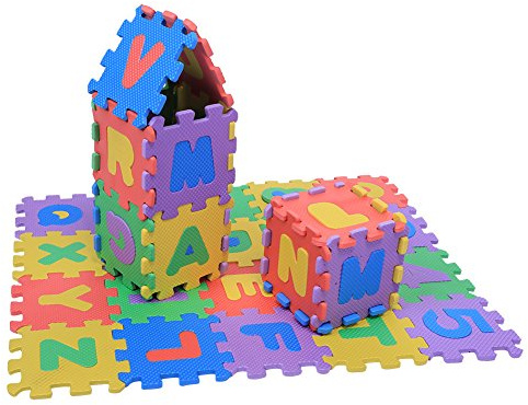 Tappeto Puzzle Per Bambini,Tappetino Da Gioco Per Bambini Puzzle In Schiuma, 36 Pezzi Tappeto Da Gioco In Schiuma Eva Morbida Piastrelle Per Pavimenti Multicolore Per Bambini Numeri E Lettere Neonati