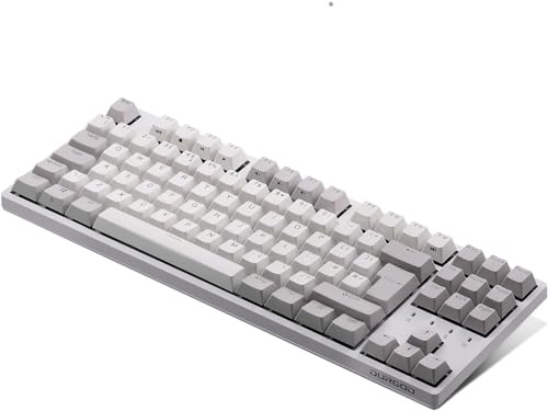 DURGOD Taurus K320 TKL Mechanical Gaming Keyboard - 88 Keys - Double Shot PBT - USB Type C - ISO UK (White, Cherry Mx Speed Silver)