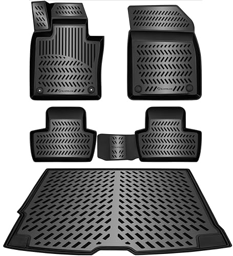 ELMASLINE 3D Tappetini Gomma e Vasca Baule per Volvo XC-60 (XC60) 2017-2025 | El túnel Central no Cabe en Recharge | Tappetini Auto | Vasca per il bagagliaio | Accessori Auto