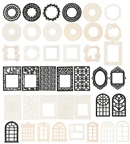 80stk Vintage Scrapbook Zubehör, Papier-Spitzenausschnitte für Scrapbooking Fensterausschnitte zum Basteln Verschiedene Vintage-Scrapbook-Ausschnitte für Planer Tagebuch Album Dekorativ