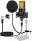 PROAR XLR Podcast Microphone Professional Cardioid Studio Condenser Microphone 25mm Large Diaphragm Computer PC Gaming Mic Kit with Upgrade Pop Filter for Vocal Recording,Streaming,YouTube C414