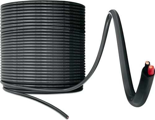 Pronomic BOXOE-10 högtalarkabel 2 x 2,5 mm² – professionell 2-delad boxkabel för DJ & PA – trådtvärsnitt: 2 x 2,5 mm² – längd: 100 m – svart