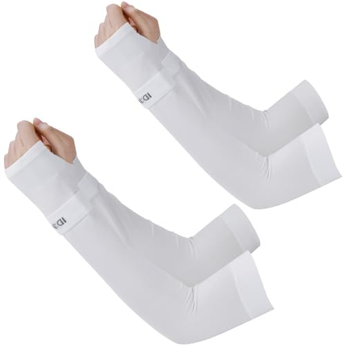 CODIRATO Manga de Brazo con Pulgar Agujero Manga Protectora Solar Transpirable Mangas de Protección UV Mangas Enfriamiento Mangas para Brazo Elásticas para Actividades Aire Libre (E)