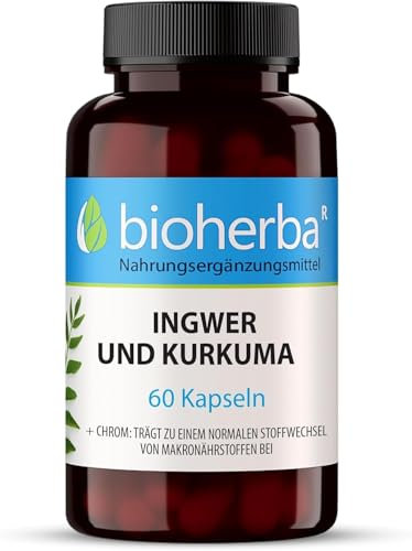 Zenzero e Curcuma di BIOHERBA - 100 Capsule Potenziamento di Energia e Metabolismo, Supporto al Sistema Immunitario del Corpo