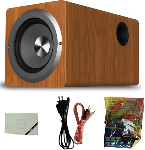 Subwoofer, 6.5 Inch Powered Wooden Subwoofer, 100W Home Theater Bookshelf Speakers, Compact Design, for Home Theaters, Computers