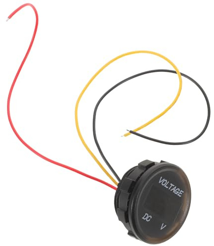 Healeved Voltímetro Digital Ip67 para Coche Barco y Camión Medidor de Voltaje Dc 0- con Cable Pantalla LED para Vehículo Moto Utv y Náutica