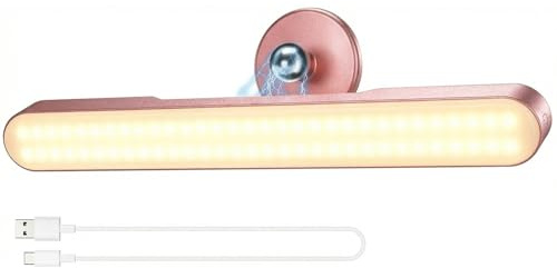 Rinfency Makeup Mirror Lights, Rechargeable Battery Dressing Table Lights | Stick On Mirror, 4000mAH, Touch Make Up Vanity Lights, Screw-Free Portable LED Lamp Bathroom Lighting USB Light (Rose Gold)