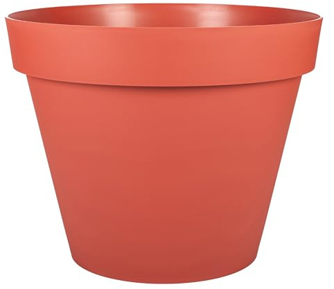 EDA Toscana - Maceta Redonda (30 cm de diámetro, 10 L, diámetro 29,5 x 24 cm), Color Naranja