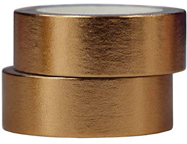 aufodara 2 Rotoli 10m x 15mm Washi Tape Set Nastro per mascheratura Deco Masking Tape Glitter Vernice Metallizzata Fai da Te Scrapbooking Craft (Rame)