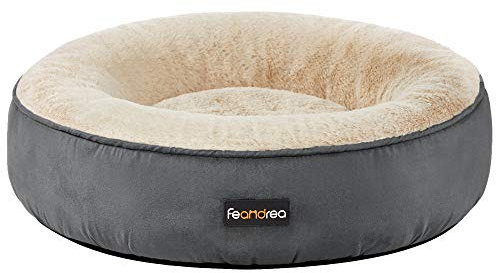 Feandrea Hundebett, Katzenbett, Donut, Ø 50 cm, dunkelgrau PGW050G02