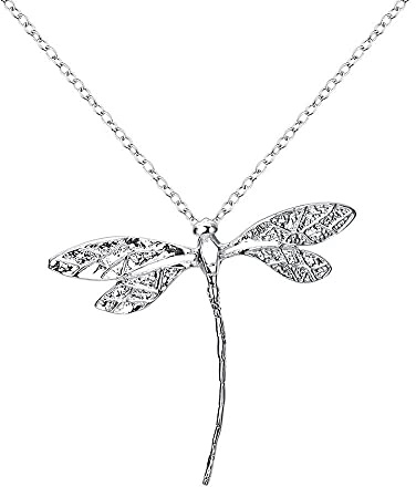 ZHUDJ 925 Silber Schmuck Lange Libelle Anhänger Halsketten Ketten Für Frauen
