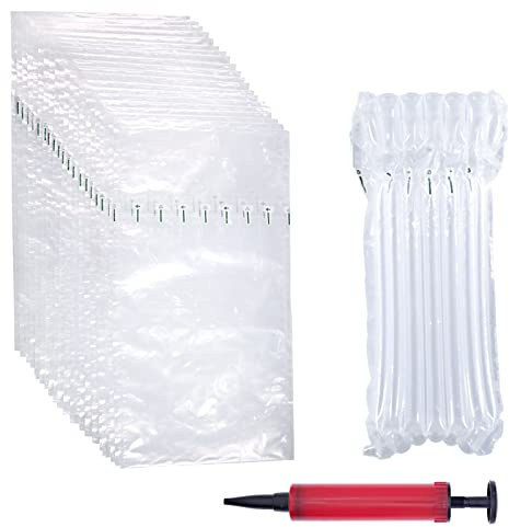 DBOO Wine Bottle Protector 20 Packs Bubble Bags with Re-usable Air Pump Bottle Packaging Inflatable Air Column Cushion Bag for Wine Bottle Packaging and Transportation