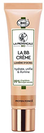 La Provençale Bio - La BB Crème Lumière d'Ocres Certifiée Bio - Crème Teintée Hydratante - Huile d'Olive Bio AOP Provence - Pour Tous Types de Peaux - Teinte : Moyen Foncé - 30 ml