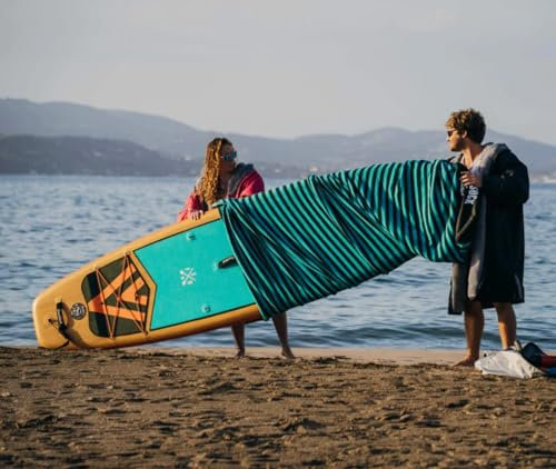 fatstick Stand Up Paddle Board Stretch Sockenabdeckung – passend für 3 m bis 3,5 m Boards – schützt SUP- und Surfbretter – kann auch als Strandtuch oder Decke verwendet werden