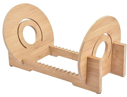 Yeeda Organisateur de disques vinyles - Support de rangement en bambou pour plus de 50 albums de musique LP et LP - Présentoir de disques vinyles dans un support élégant