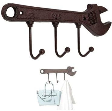 Porte-Manteau Mural rétro,crochet porte manteau,Crochets de Serviette de Bain de Style Industriel,Crochet de Manteau Rétro,Crochets de décoration Murale en Fer forgé pour Chambre à Coucher(Wrench)