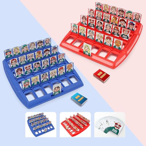 Yuecoom Wer ist es Kompakt,Portables Ratespiel für 2 Spieler,sicheres interaktives pädagogisches Brettspiel,Lustiges Ratespiel,Wer ist es Lustiges Brettspiel Family Erraten Spiele