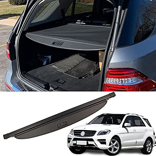 HEYCE Cubierta de Área de Carga Cubierta de Protección Maletero para Mercedes Benz ML350 ML Series 2012-2015 GLE 2016-2019 Cubierta Carga Cubierta Maletero Extensible Negra Persiana Enrollable