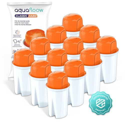 Aquafloow ClassicHard Vattenfilterpatroner för Kanna, Vattenfiltersystem för att Minska Kalkavlagringar | Ersättning för Dafi Unimax Aquaphor A5 Brita Maxtra+ Philips AWP212/10-12 Stycken