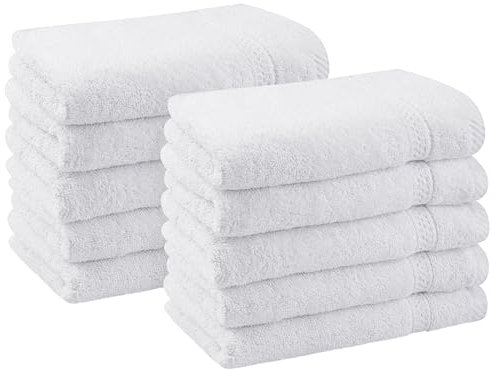 Utopia Towels - 10er Pack Gästehandtücher 30x50 cm mit Aufhängeschlaufe, 100% Baumwolle weich und saugfähig Gästetücher Set (Weiß)