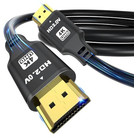 charlore Câble HDMI 5m (4K@60Hz 18Gbps,2.0 Cord) Connecteurs plaqués or ultra haut débit,eARC HDCP Compatible,compatible avec Blu-Ray, Playstation,Ordinateur Portable,PS34/5,PC