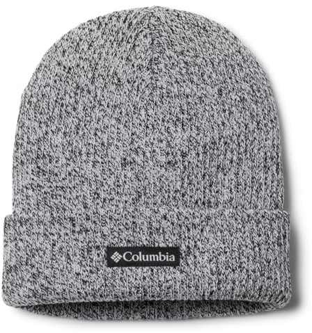 Columbia Unisex Whirlibird Cuffed Beanie, White/Black Marled/Logo, One Size
